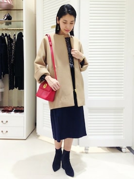 「edit for lulu」｜「アイテム（その他アウター）」を使った、norikoさん（レディース・165cm）の冬コーディネート