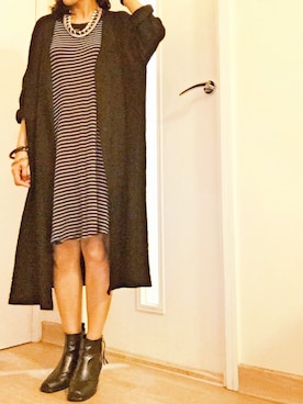 「PULL&BEAR（プルアンドベア）のアイテム（ワンピース）」を使った、ecinueさん（レディース・157cm）の秋コーディネート