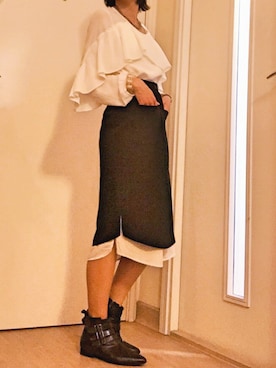 「Drex Fableのアイテム」を使った、ecinueさん（レディース・157cm）の冬コーディネート