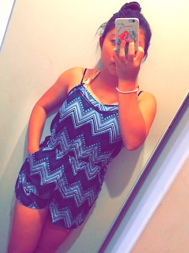 「H&M（エイチ・アンド・エム）のアイテム（つなぎ/オールインワン）」を使った、Ackeyさん（レディース・153cm）の夏コーディネート