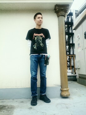 「原宿」｜beyond harajuku 飯島明さん（メンズ・173cm）の秋コーディネート