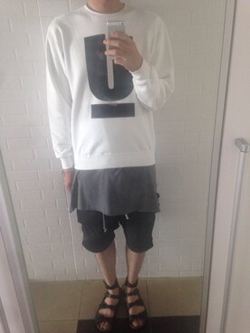「Undercoverism（アンダーカバイズム）のアイテム（スウェット）」を使った、cocoさん（メンズ・185cm）の夏コーディネート