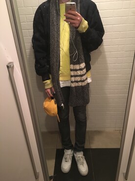 「yellow」｜cocoさん（メンズ・185cm）の冬コーディネート