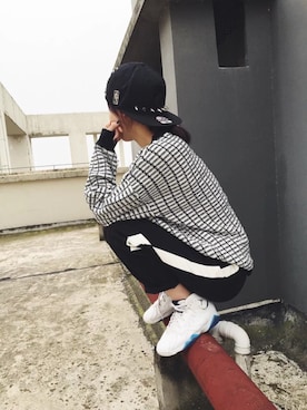 「NBA（エヌビーエー）のアイテム（キャップ）」を使った、盗梦小酒馆_Annさん（レディース・158cm）の夏コーディネート