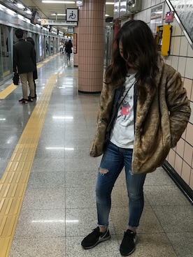 「ミッキーT」｜「アイテム（その他アウター）」を使った、Ayumiさん（レディース・161cm）の春コーディネート