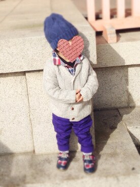 「H&M（エイチ・アンド・エム）のアイテム（ニット/セーター、グレー系）」を使った、yukariさん（レディース・153cm）の冬コーディネート