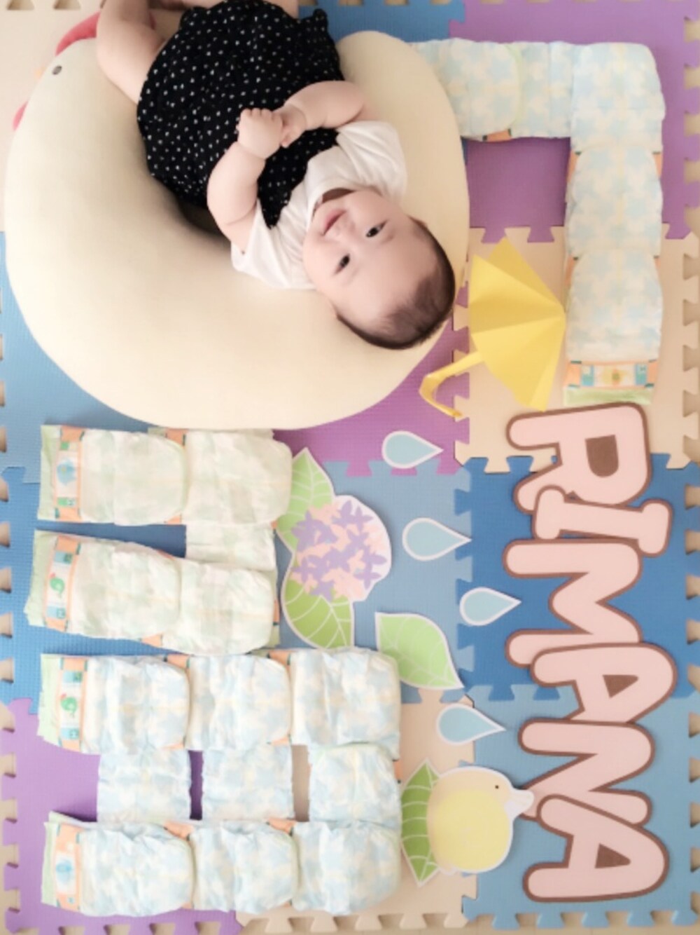 「baby」｜「♡のアイテム（ロンパース、ブラック系）」を使った、rimanaさん（キッズ・60cm）の秋コーディネートの1枚目の写真