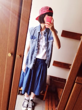 「バンT」｜「アイテム（その他）」を使った、ゆきのこさん（レディース・162cm）の夏コーディネート