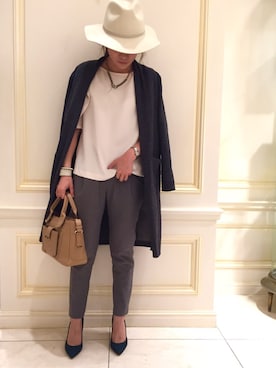 「ロングカーディガン」｜TONさん（レディース・156cm）の秋コーディネート