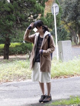 「RAY CASSIN（レイカズン）のアイテム（カバーオール）」を使った、まおさん（レディース・163cm）の冬コーディネート
