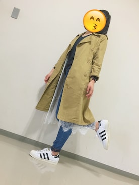 「SEVENDAYS=SUNDAY（セブンデイズサンデイ）のアイテム（トレンチコート）」を使った、かまたさん（レディース・160cm）の春コーディネート