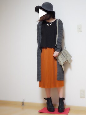 「Kastane」｜「アイテム（ブーティ）」を使った、ahranさん（レディース・159cm）の秋コーディネート