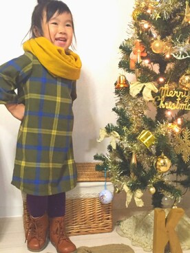 「西松屋」｜「アイテム（チェスターコート）」を使った、Kotoさん（キッズ・100cm）の秋コーディネート