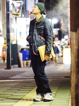 「JUNYA WATANABE MAN（ジュンヤワタナベマン）のアイテム（カバーオール）」を使った、Akihiro Hiratsukaさん（メンズ・177cm）の春コーディネート