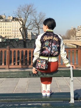 「TOMMY HILFIGER（トミーヒルフィガー）のアイテム（その他アウター）」を使った、Yoonさん（レディース・155cm）の冬コーディネート