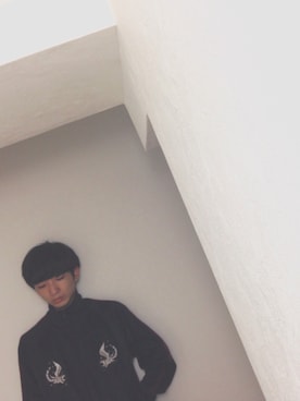 「古着のアイテム（ジャケット/アウター、パープル系）」を使った、境  啓汰さん（メンズ・175cm）の秋コーディネート