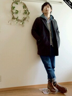 「J.Sabatino（ジェイサバティーノ）のアイテム（ブルゾン）」を使った、でーち。さん（メンズ・180cm）の冬コーディネート