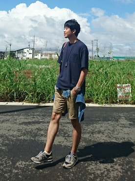「エルメス」｜「アイテム（デニムジャケット）」を使った、でーち。さん（メンズ・180cm）の夏コーディネート