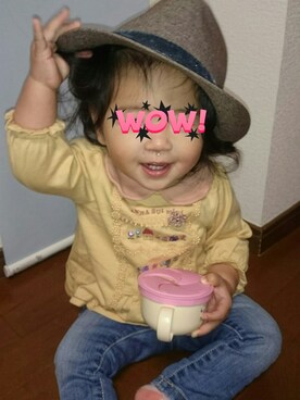 「BENETTON (UNITED COLORS OF BENETTON)（ベネトンユナイテッドカラーズオブベネトン）のアイテム（デニムパンツ）」を使った、Yuuuさん（キッズ・80cm）の秋コーディネート