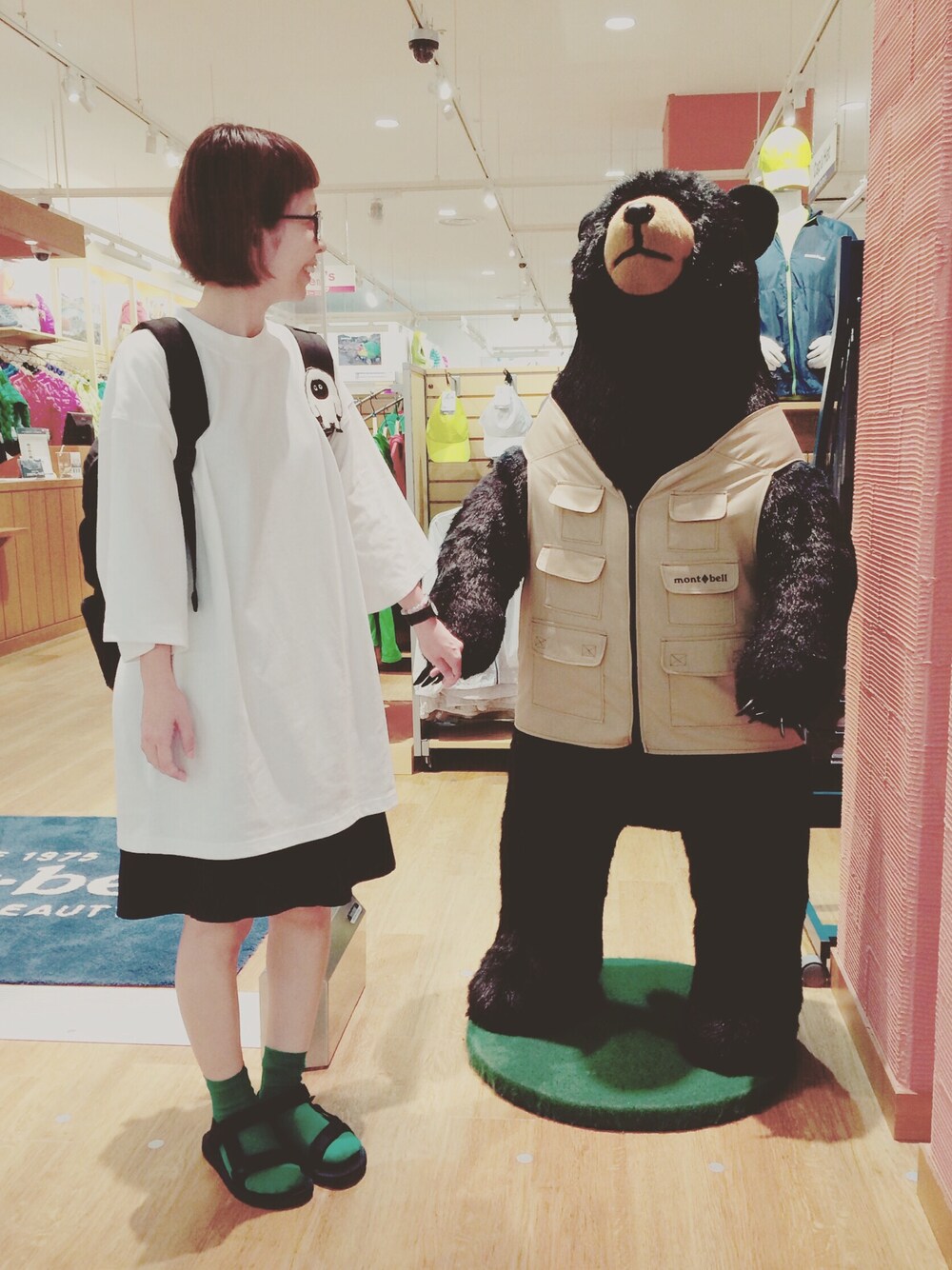 「やまおさん、リュック、GU、シンプル、めがね」｜「GUのアイテム（メガネ、ブラウン系）」を使った、ゆきんこさん（レディース・155cm）の秋コーディネートの1枚目の写真