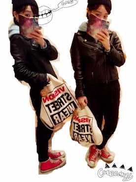 「LOWRYS FARM（ローリーズファーム）のストレッチハイウエストサスツキパンツ」を使った、hoyanさん（レディース・151cm）の冬コーディネート