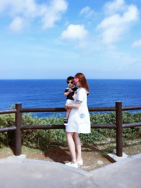 「CHARLES & KEITH（チャールズ & キース）のアイテム」を使った、Yui酱さん（キッズ・90cm）の夏コーディネート