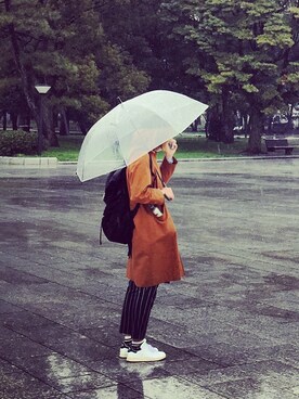 「BEAMS BOY（ビームスボーイ）のアイテム（チェスターコート）」を使った、Aki さん（レディース・169cm）の春コーディネート