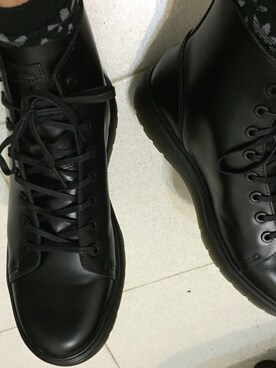「Dr. Martens（ドクターマーチン）のアイテム（ブーツ、ブラック系）」を使った、mikaさん（メンズ）の秋コーディネート