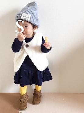 「70㎝」｜Shi-さん（キッズ・70cm）の秋コーディネート