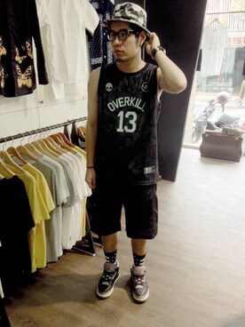 「Jordan」｜「アイテム（ジャージ）」を使った、Andrew Wu 吳廣仲さん（メンズ・175cm）の夏コーディネート