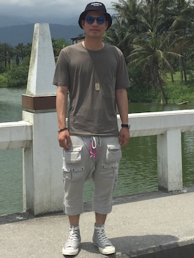 「uniform experiment」｜「アイテム（アクセサリー）」を使った、Andrew Wu 吳廣仲さん（メンズ・175cm）の夏コーディネート