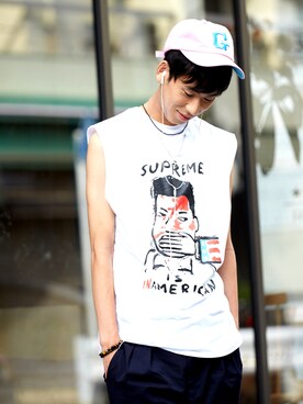 「THE TWELVE（ザ・トゥエルヴ）のアイテム」を使った、萩原佑哉 さん（メンズ・182cm）の夏コーディネート