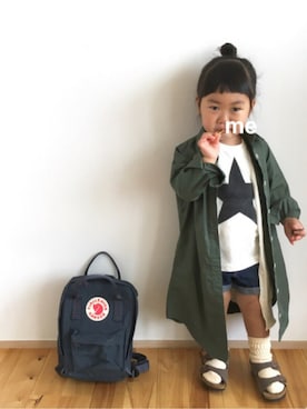 「アイテム（シャツワンピース）」を使った、memetaroさん（キッズ・90cm）の春コーディネート