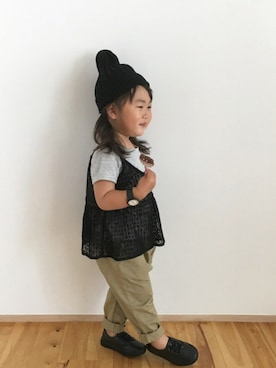 「アイテム（腕時計）」を使った、memetaroさん（キッズ・90cm）の春コーディネート