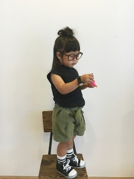 「アイテム（腕時計）」を使った、memetaroさん（キッズ・90cm）の夏コーディネート