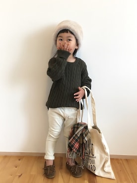 「HVC（エイチブイシー）のアイテム」を使った、memetaroさん（キッズ・90cm）の冬コーディネート