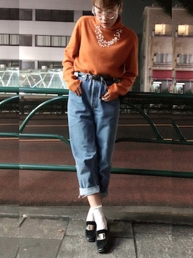 「orange」｜asaliさん（レディース・156cm）の秋コーディネート
