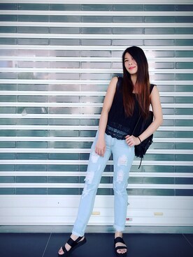 「NEW BRAND（ニューブランド）のアイテム」を使った、Jayla Wooさん（レディース・158cm）の春コーディネート