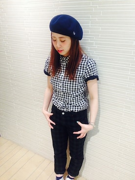 「FRED PERRY（フレッドペリー）のアイテム（ハンチング/ベレー帽）」を使った、tomomiさん（レディース・153cm）の春コーディネート