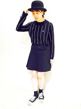 「FRED PERRY」｜tomomiさん（レディース・153cm）の夏コーディネート