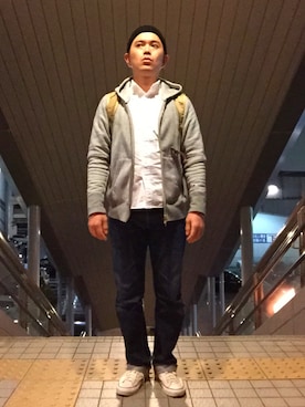 「DELICIOUS（デリシャス）のアイテム（トップス）」を使った、マービーさん（メンズ・167cm）の春コーディネート