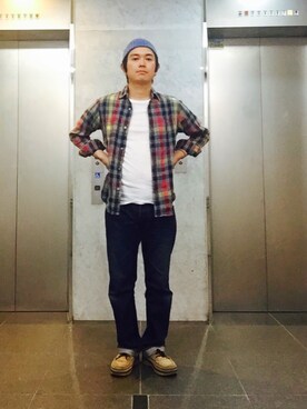 「帰省コーデ」｜「アイテム（帽子）」を使った、マービーさん（メンズ・167cm）の秋コーディネート