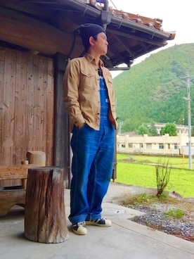 「東洋エンタープライズ（トーヨーエンタープライズ）のアイテム（トップス）」を使った、マービーさん（メンズ・167cm）の秋コーディネート