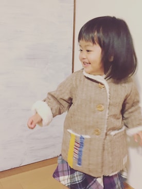 「Handmade（ハンドメイド）のアイテム（ダウンジャケット/コート）」を使った、kohaaaaさん（キッズ・90cm）の冬コーディネート