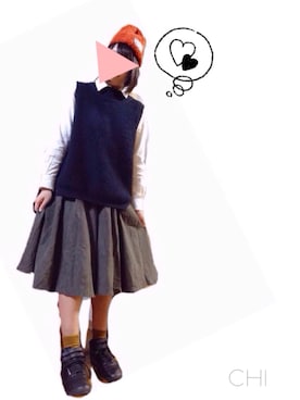「chambre de charme（シャンブルドゥシャーム）のアイテム（帽子）」を使った、よしかわさん（レディース・153cm）の秋コーディネート
