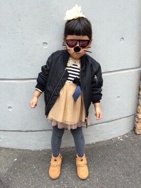 「C.A.B.CLOTHING（キャブクロージング）のアイテム」を使った、チビ太さん（キッズ・100cm）の秋コーディネート