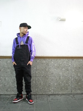 「アイテム（オールインワン・サロペット）」を使った、ruuさん（メンズ・172cm）の春コーディネート