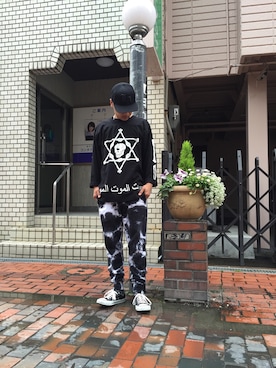 「アイテム（ジャージ）」を使った、ruuさん（メンズ・172cm）の春コーディネート
