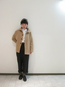 「studio CLIP（スタディオクリップ）のアイテム（ステンカラーコート）」を使った、studio CLIP モレラ岐阜店さん（レディース・153cm）の冬コーディネート