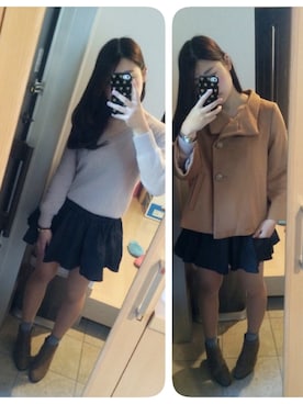「アイテム（ステンカラーコート）」を使った、asamiさん（レディース・158cm・10代）の秋コーディネート